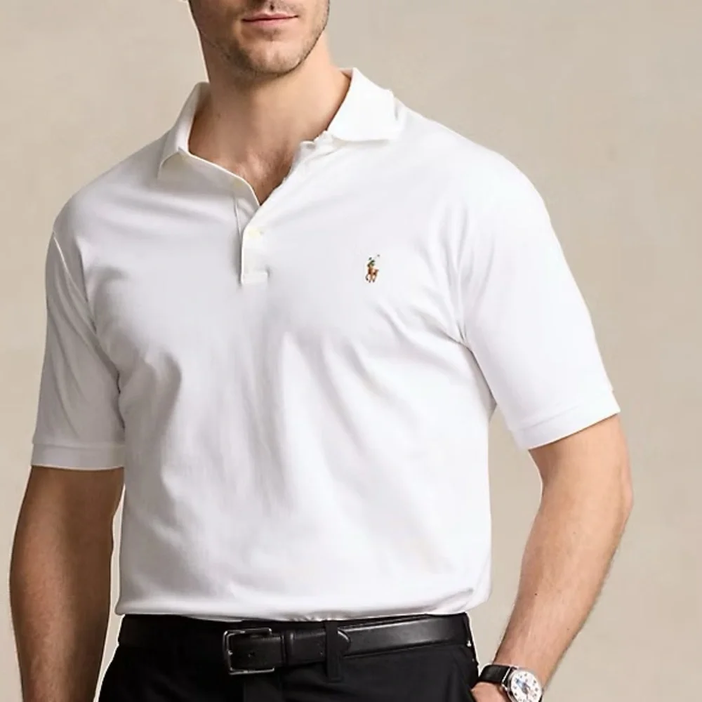 Ralph Lauren Men’s Crisp White‎ 100% Pima Cotton Embroidered Logo Polo Size XL